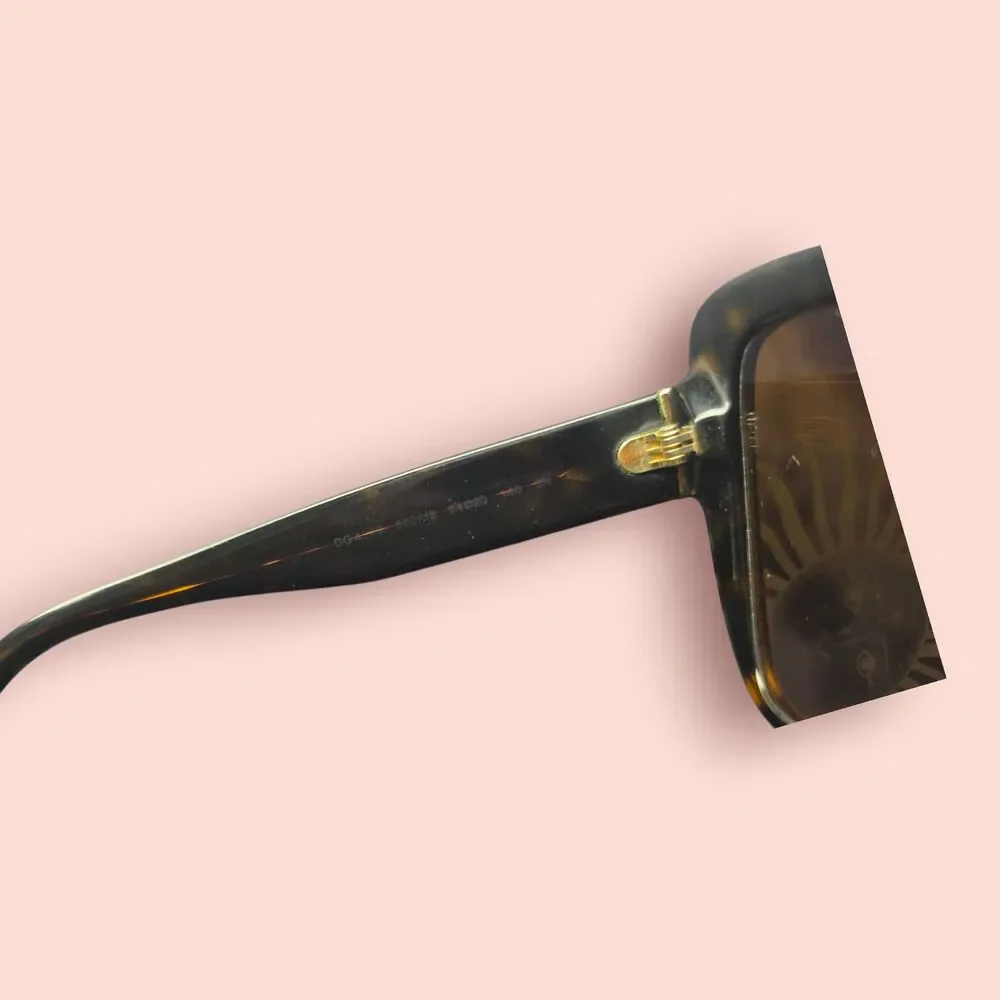 Dolce & Gabbana DG4348 Havana Brown Gradient Acetate Cat Eye Sunglasses Luxury